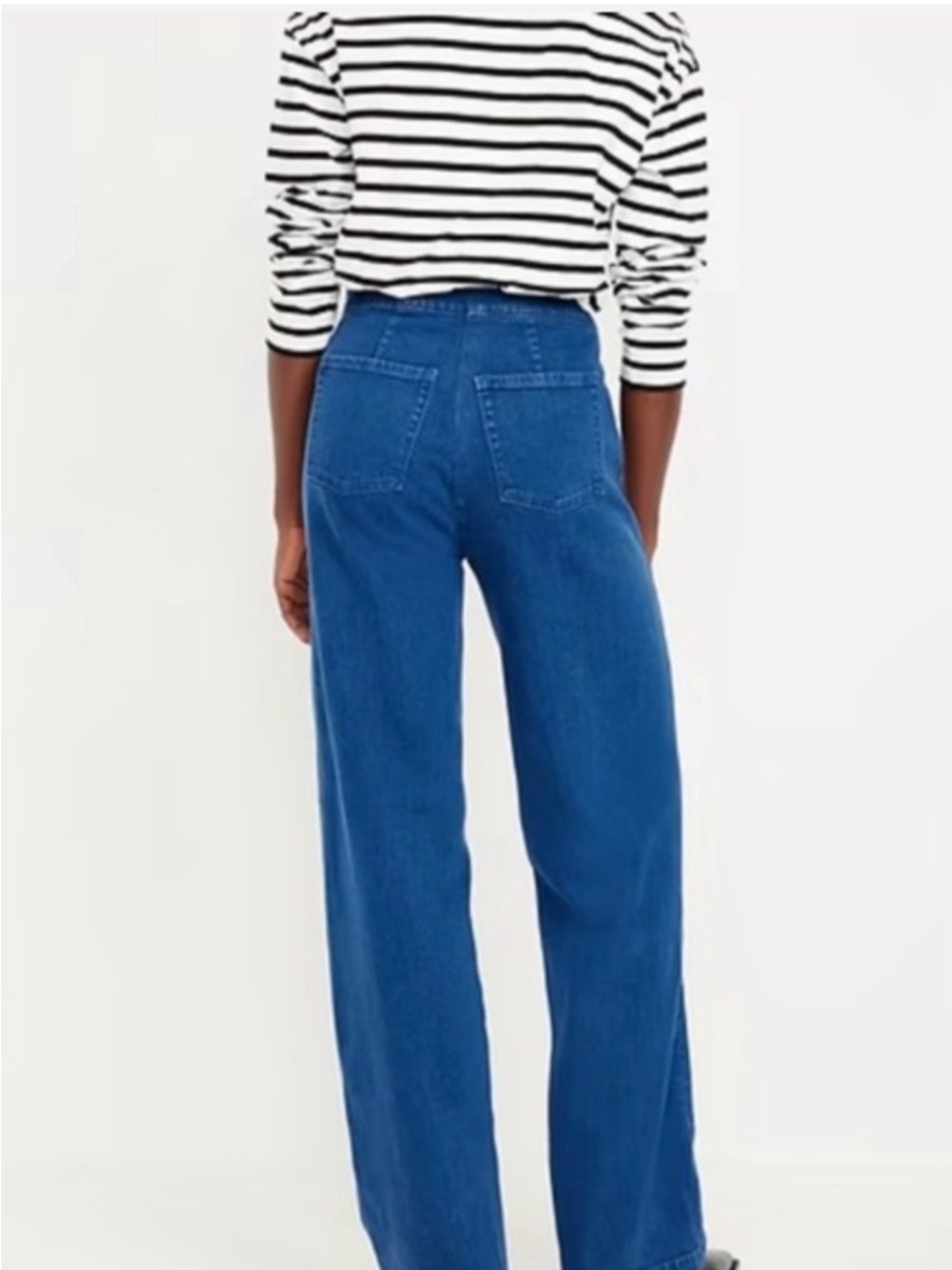 Old Navy High Rise Wide Leg Jeans Sailor Nautical Sz 12 - Picture 2 of 5